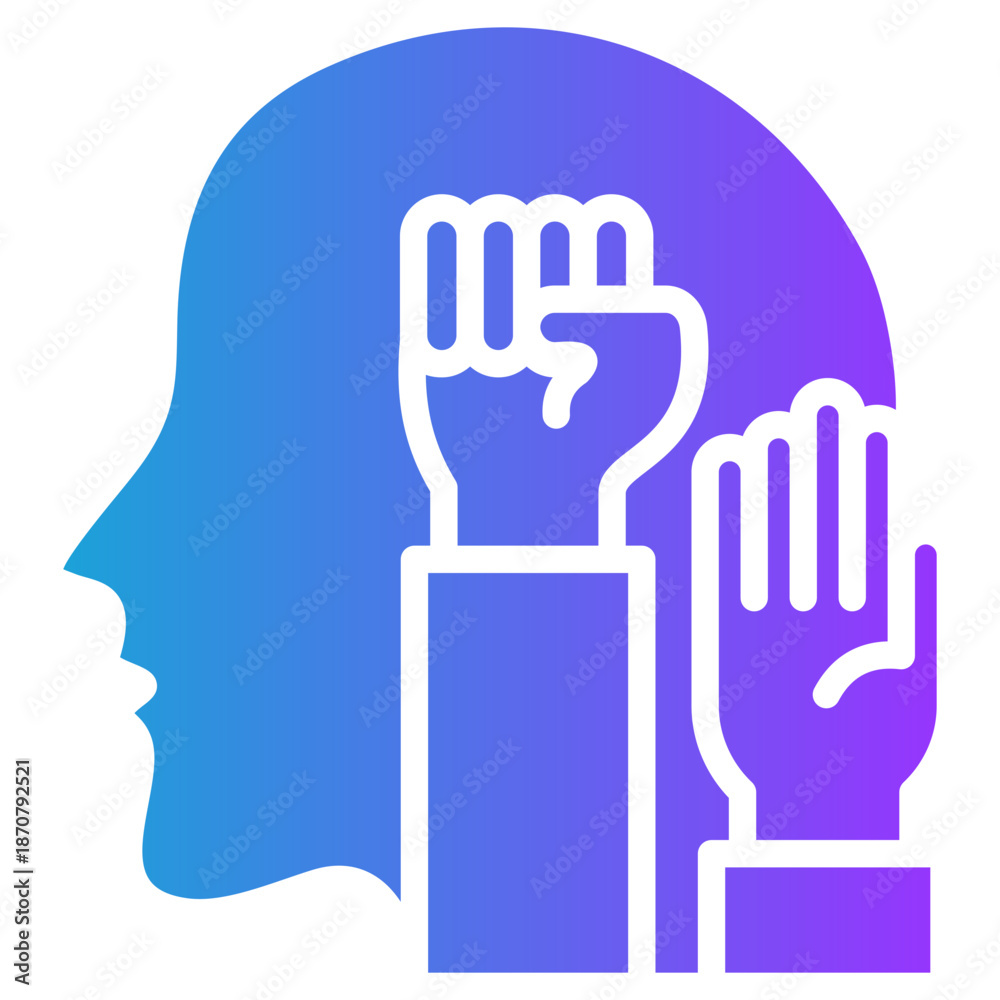 Obraz premium Human Rights Awareness glyph gradient icon