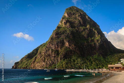Petit Piton mount view from Sugar Beach, Saint Lucia