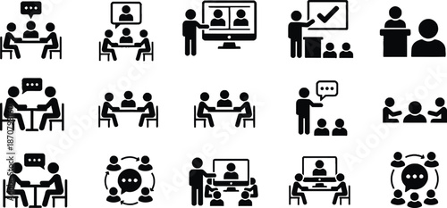 Minimalist businessman silhouette, professional success, teamwork