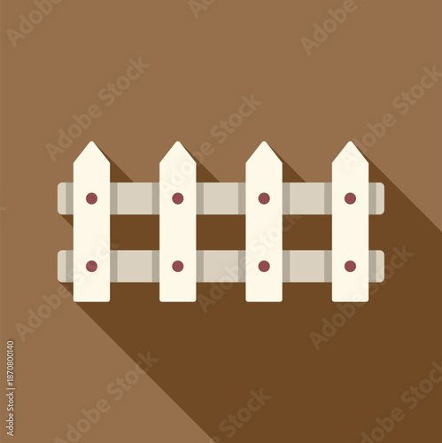 White picket fence illustration on brown background, creating a boundary or property concept