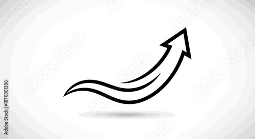 Symbolic upward arrow with flowing lines representing growth and progress in a minimalistic style