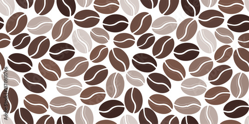 Seamless coffee bean vector pattern background vector illustration