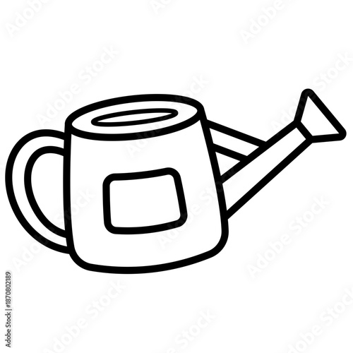 Hand drawn watering can illustration. Plant care task. Gardening