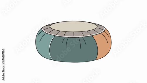 Flat two-dimensional torus illustration with segmented colors and patterns