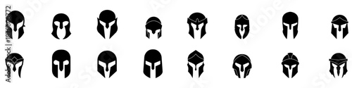 Helmet icon vector set. Knight's helmet Illustration sign collection. Medieval helmet symbol. Armor logo.