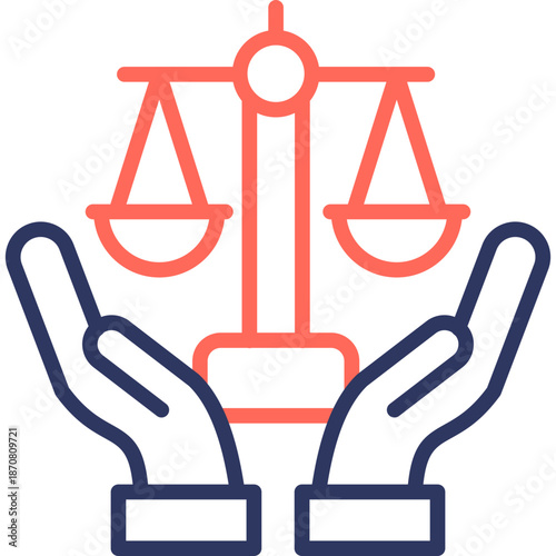 Equality And Justice line color icon