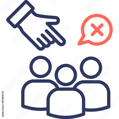 Anti Discrimination line color icon