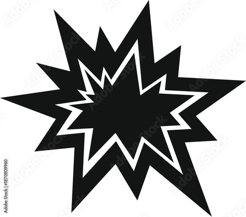Explosion icon signifying a loud bang, burst, boom, or comic sound effect
