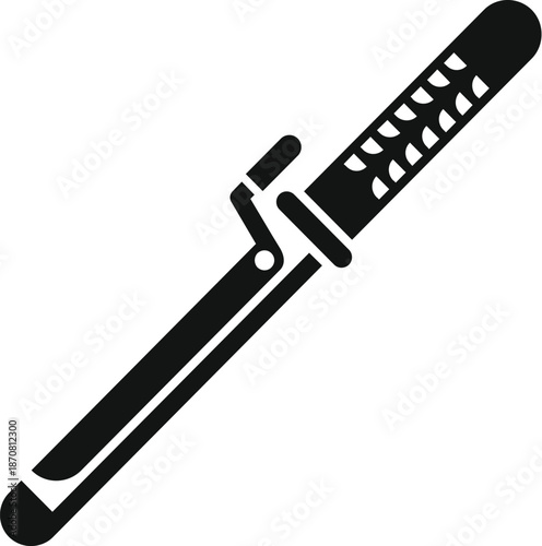 Hair curler vector icon representing beauty, hairdressing, and styling