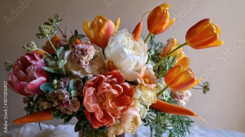 Vibrant flowers, simple style