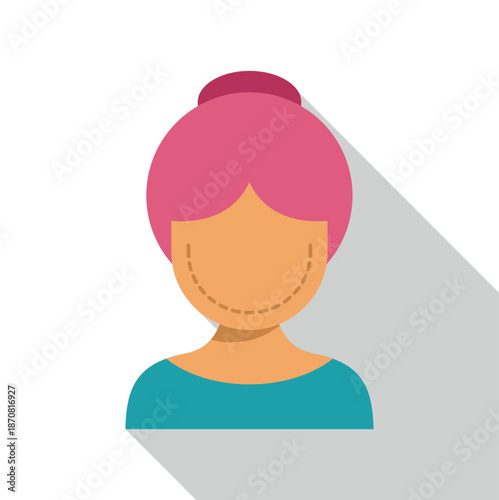 Woman's abstract face showing dotted lines for cosmetic procedure