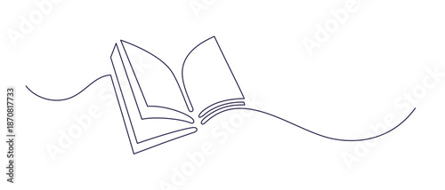 Open book. Continuous one line simple sign
