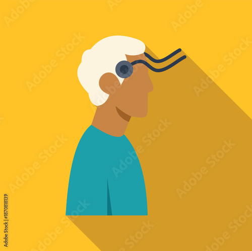 Person featuring neural implant integrating technology with human brain