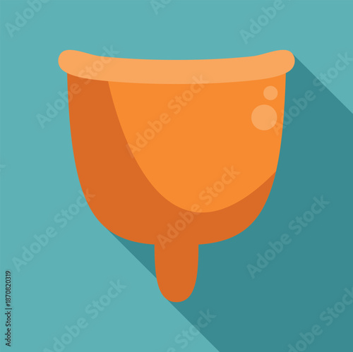 Orange menstrual cup illustrating feminine hygiene product for women's periods