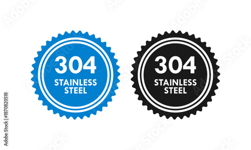 Stainless steel 304 design logo badge template illustration