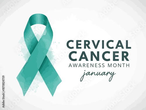 Cervical cancer awareness month ribbon