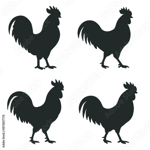Collection of Rooster Silhouettes