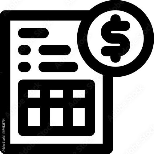 invoice line icon. Clean and minimalist vector icon for websites, mobile apps, presentations, and logos. Fully scalable and customizable for any project.