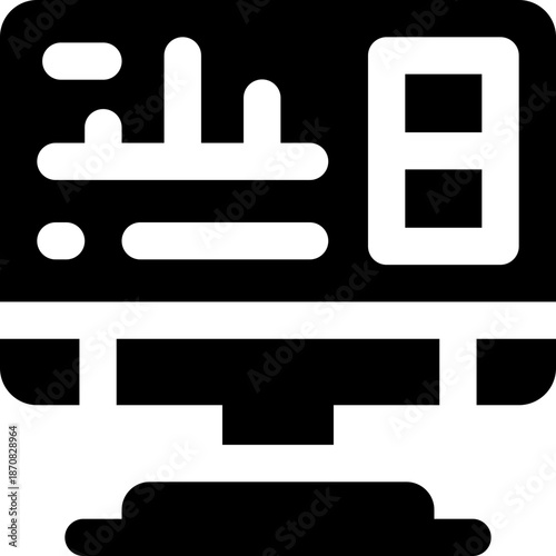 computer glyph icon. Strong and solid vector icon for websites, mobile interfaces, presentations, and visual branding. High quality and easy to edit.