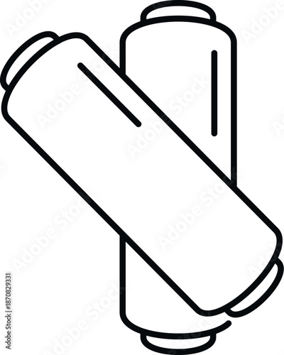 Two outline batteries representing portable energy for devices