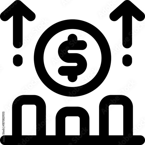 growth line icon. Clean and minimalist vector icon for websites, mobile apps, presentations, and logos. Fully scalable and customizable for any project.