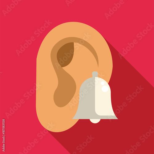 Human ear with a ringing bell icon representing tinnitus or hearing problems