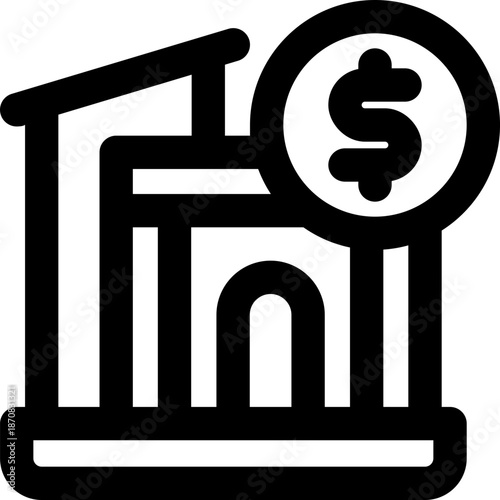 capital line icon. Clean and minimalist vector icon for websites, mobile apps, presentations, and logos. Fully scalable and customizable for any project.