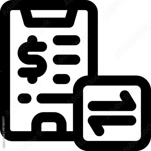 transaction line icon. Clean and minimalist vector icon for websites, mobile apps, presentations, and logos. Fully scalable and customizable for any project.