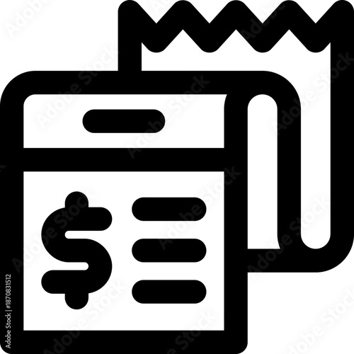 bill line icon. Clean and minimalist vector icon for websites, mobile apps, presentations, and logos. Fully scalable and customizable for any project.