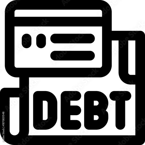 debt payment line icon. Clean and minimalist vector icon for websites, mobile apps, presentations, and logos. Fully scalable and customizable for any project.