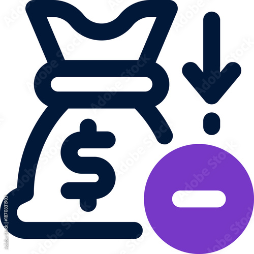 deficit duotone icon. Sleek and modern vector icon for websites, mobile apps, marketing materials, and corporate design. Fully scalable and ready to use.