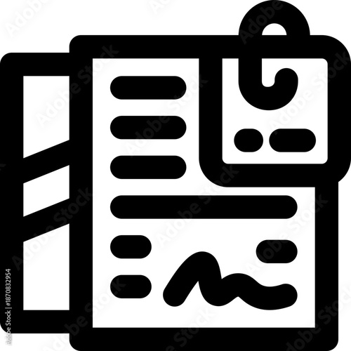 attach line icon. Clean and minimalist vector icon for websites, mobile apps, presentations, and logos. Fully scalable and customizable for any project.