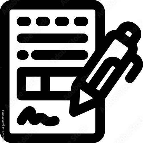 contract line icon. Clean and minimalist vector icon for websites, mobile apps, presentations, and logos. Fully scalable and customizable for any project.