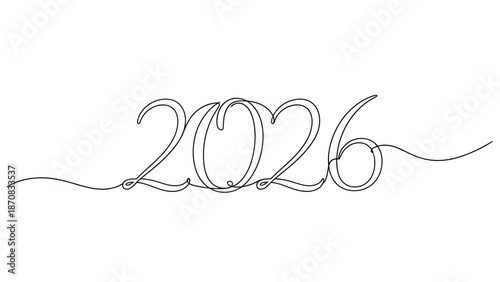 Elegant Calligraphic Design of the Year 2026 Celebrating Future Progress