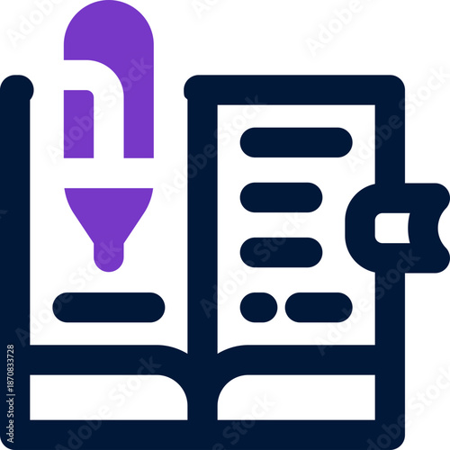 write duotone icon. Sleek and modern vector icon for websites, mobile apps, marketing materials, and corporate design. Fully scalable and ready to use.