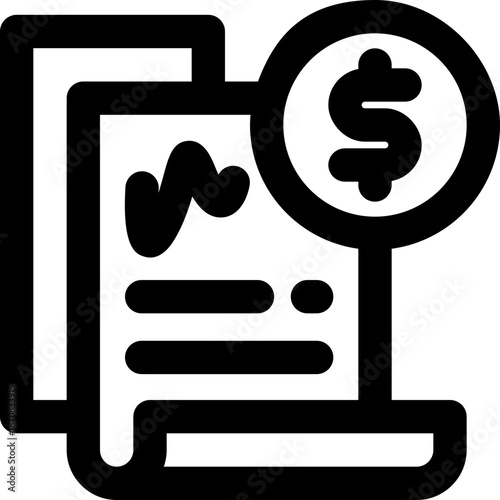 financial contract line icon. Clean and minimalist vector icon for websites, mobile apps, presentations, and logos. Fully scalable and customizable for any project.