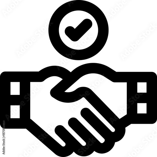 handshake line icon. Clean and minimalist vector icon for websites, mobile apps, presentations, and logos. Fully scalable and customizable for any project.