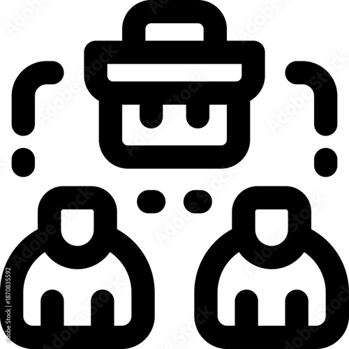 Tableau sur toile meeting line icon