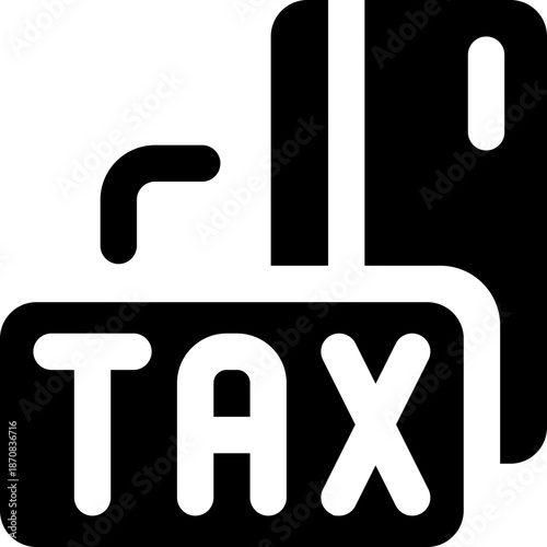 tax glyph icon. Strong and solid vector icon for websites, mobile interfaces, presentations, and visual branding. High quality and easy to edit.