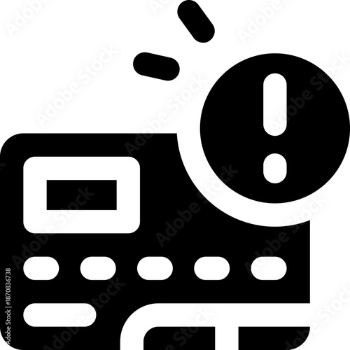 late payment glyph icon. Strong and solid vector icon for websites, mobile interfaces, presentations, and visual branding. High quality and easy to edit.