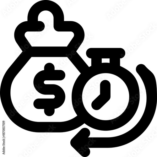 long term debt line icon. Clean and minimalist vector icon for websites, mobile apps, presentations, and logos. Fully scalable and customizable for any project.