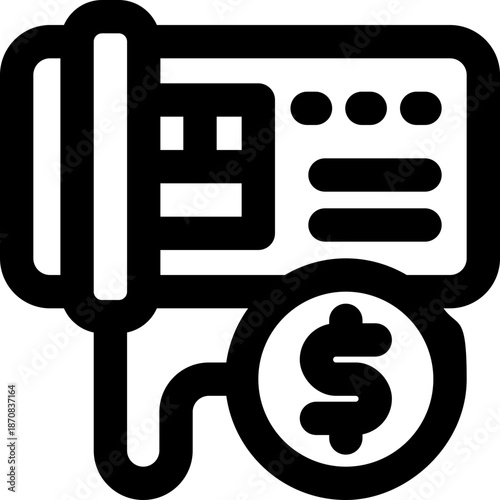 debt line icon. Clean and minimalist vector icon for websites, mobile apps, presentations, and logos. Fully scalable and customizable for any project.