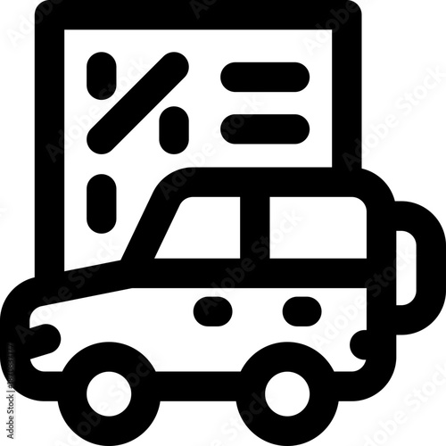 car loan line icon. Clean and minimalist vector icon for websites, mobile apps, presentations, and logos. Fully scalable and customizable for any project.