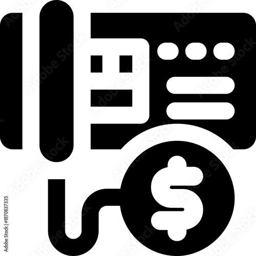 debt glyph icon. Strong and solid vector icon for websites, mobile interfaces, presentations, and visual branding. High quality and easy to edit.