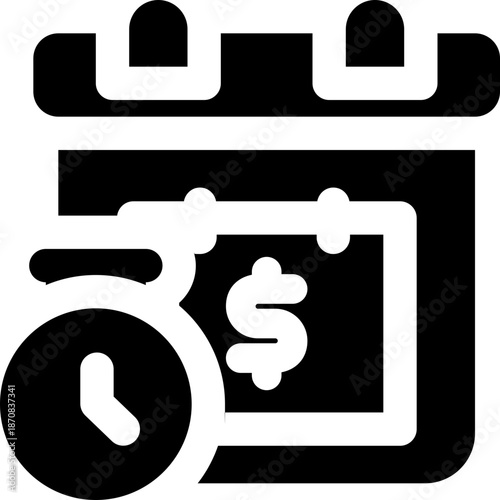 due date glyph icon. Strong and solid vector icon for websites, mobile interfaces, presentations, and visual branding. High quality and easy to edit.