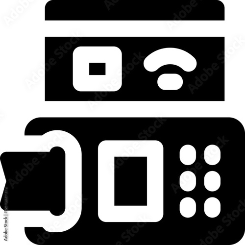 cashless payment glyph icon. Strong and solid vector icon for websites, mobile interfaces, presentations, and visual branding. High quality and easy to edit.