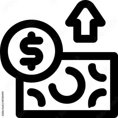 cost line icon. Clean and minimalist vector icon for websites, mobile apps, presentations, and logos. Fully scalable and customizable for any project.