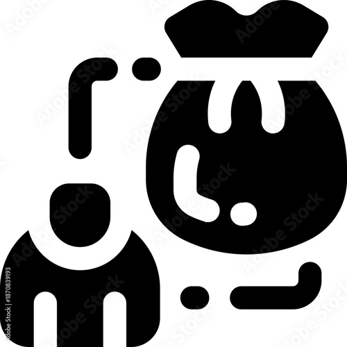 investor glyph icon. Strong and solid vector icon for websites, mobile interfaces, presentations, and visual branding. High quality and easy to edit.