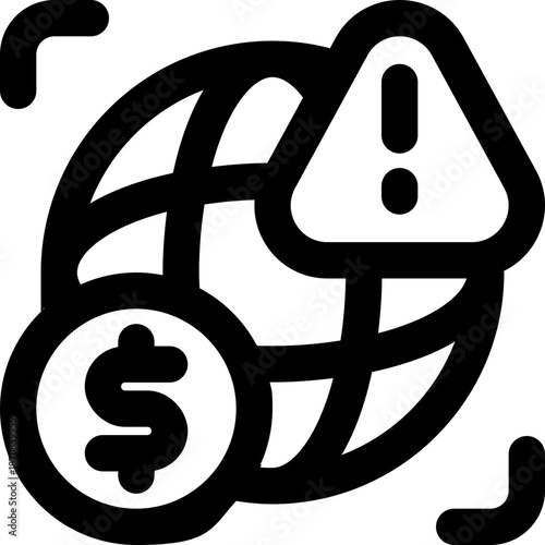 global crisis line icon. Clean and minimalist vector icon for websites, mobile apps, presentations, and logos. Fully scalable and customizable for any project.