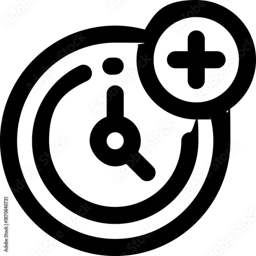 overtime line icon. Clean and minimalist vector icon for websites, mobile apps, presentations, and logos. Fully scalable and customizable for any project.